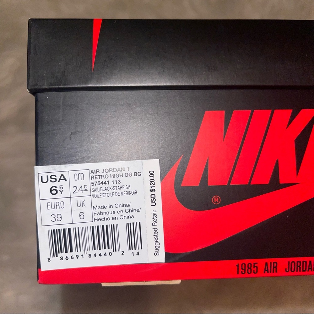 🏀 6.5 GS Nike Air Jordan 1 Retro High OG Shattered Backboard - Picture 8 of 9